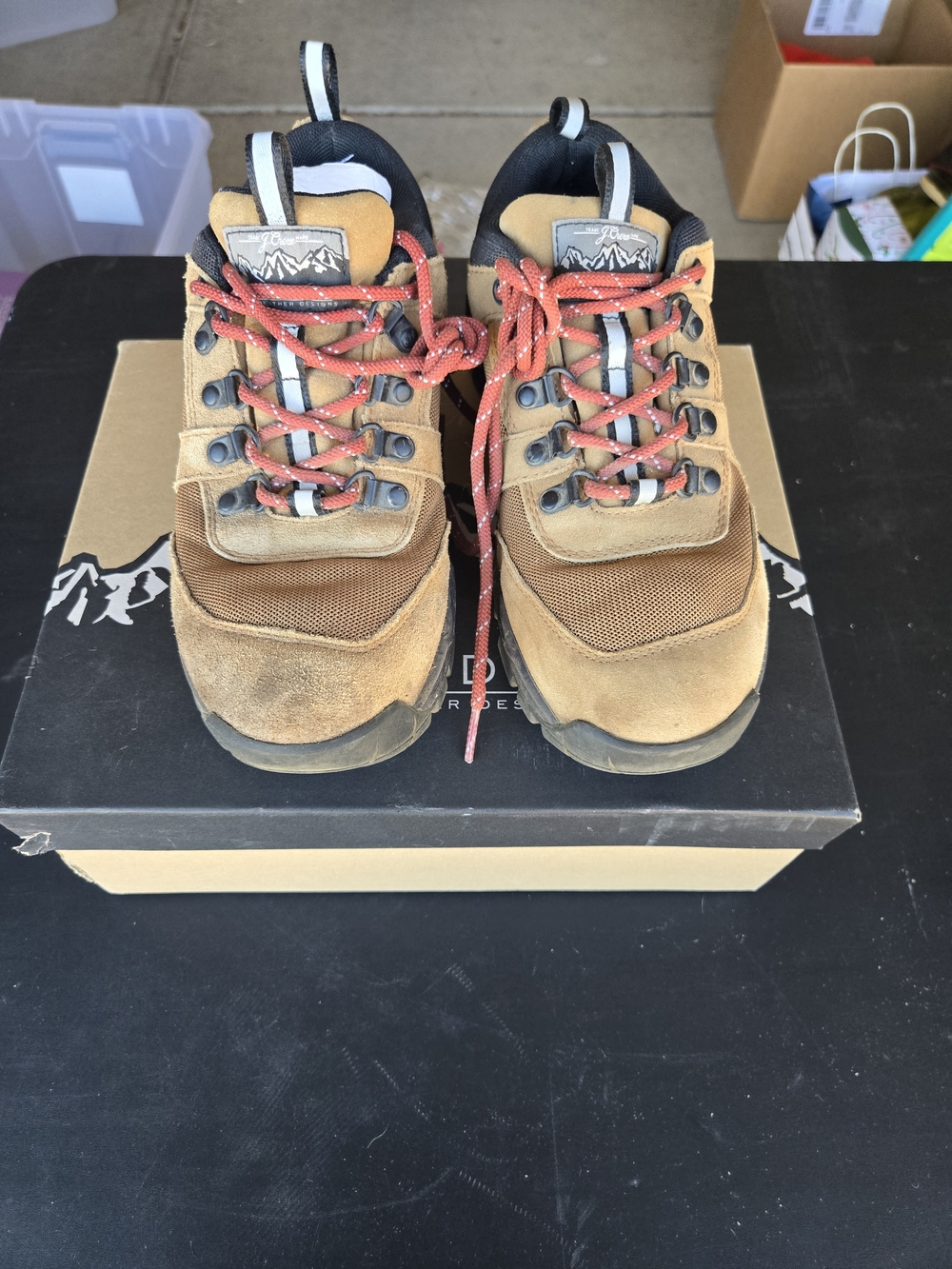 J. Crew Brown Hiking Shoes with Red Laces